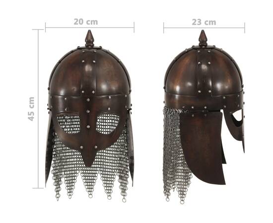 Coif de viking, aspect antic, jocuri pe roluri, arămiu, oțel, 7 image