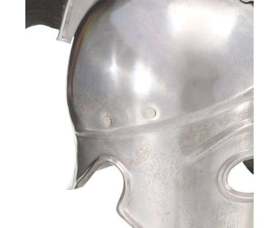 Coif războinic grec, aspect antic, joc de rol, argintiu, oțel, 5 image