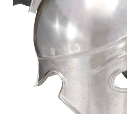 Coif războinic grec aspect antic, joc roluri, argintiu, oțel, 5 image