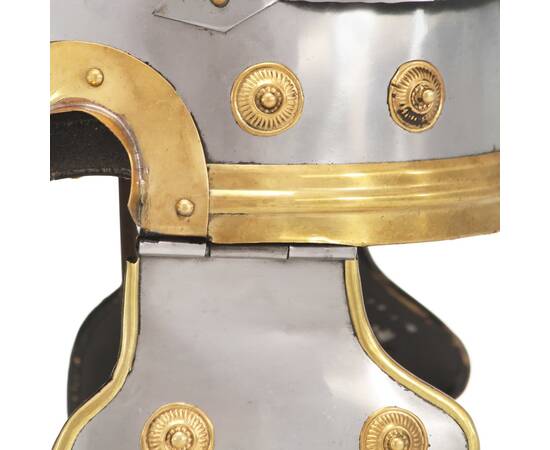 Coif soldat roman aspect antic, jocuri roluri, argintiu, oțel, 6 image