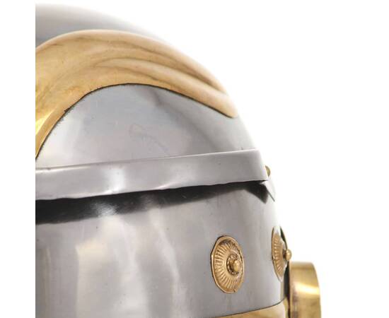 Coif soldat roman aspect antic, jocuri roluri, argintiu, oțel, 5 image