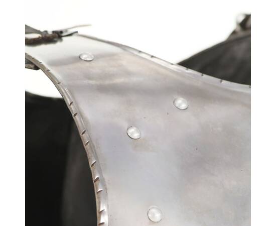 Replică armură cavaler medieval jocuri cu roluri argintiu oțel, 6 image