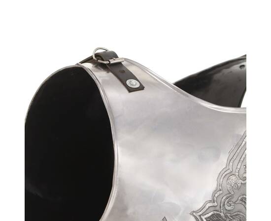 Replică armură cavaler medieval jocuri de rol, argintiu, oțel, 8 image