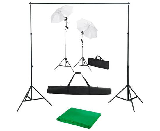Kit studio foto cu fundal, lămpi și umbrele