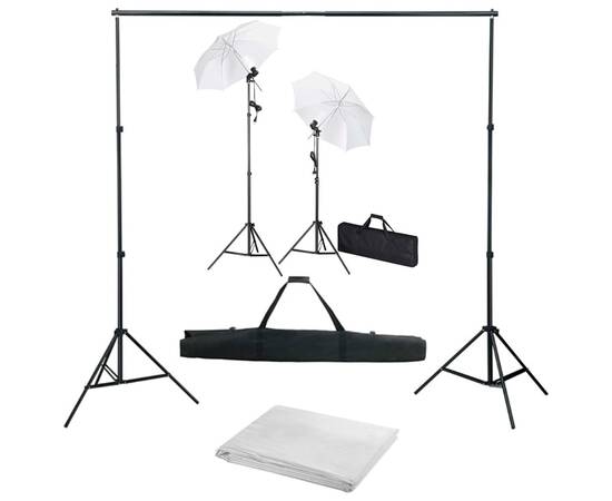 Kit studio foto cu fundal, lămpi și umbrele