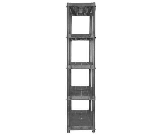 Raft de depozitare cu 5 polițe, negru, 183x45,7x185 cm, plastic, 4 image
