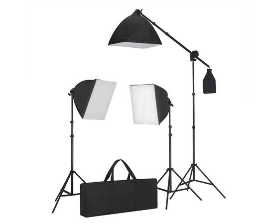 Kit studio foto cu lumini softbox, fundal și reflector, 2 image
