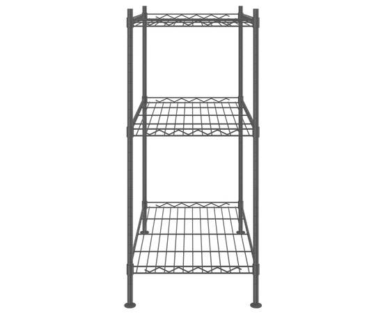 Raft de depozitare, 3 niveluri, negru, 60 x 35 x 76 cm, 150 kg, 4 image