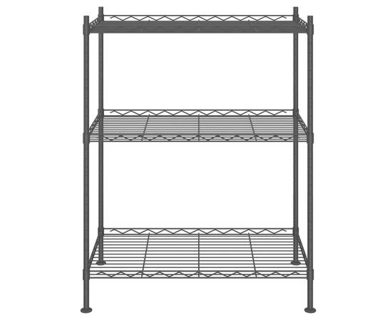 Raft de depozitare, 3 niveluri, negru, 60 x 35 x 76 cm, 150 kg, 3 image