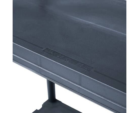 Raft de depozitare, negru, 60 x 30 x 138 cm, plastic, 100 kg, 6 image