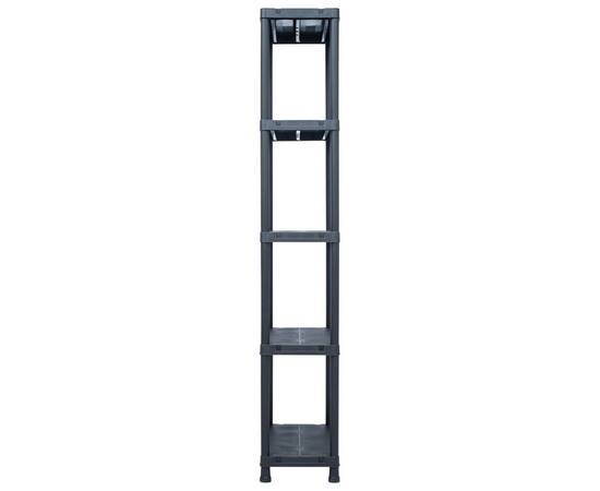 Raft de depozitare, negru, 60 x 30 x 180 cm, plastic, 125 kg, 3 image
