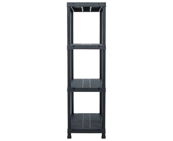 Raft de depozitare, negru, 80 x 40 x 138 cm, plastic, 200 kg, 3 image