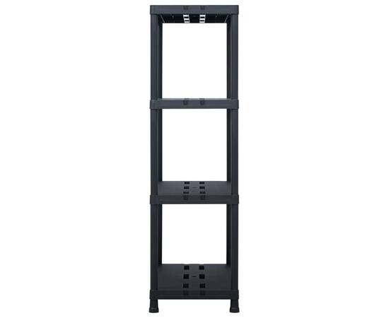 Raft de depozitare, negru, 90 x 40 x 138 cm, plastic, 220 kg, 3 image