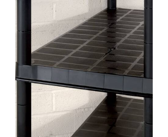 Raft de depozitare 5 niveluri negru 274,5x45,7x185 cm, plastic, 2 image