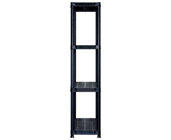 Raft de depozitare cu 4 polițe, negru, 183x30,5x130 cm, plastic, 6 image