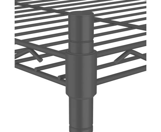 Raft depozitare cu roți, 3 niveluri, negru, 60x35x81cm, 150 kg, 5 image