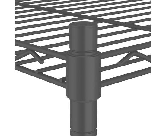 Raft depozitare cu roți 4 niveluri negru 90x35x142 cm 200 kg, 5 image