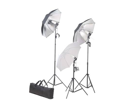 Set studio foto cu lămpi, umbrele, fundal și reflector, 2 image