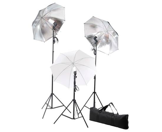 Set studio foto cu lămpi, umbrele, fundal și reflector, 3 image