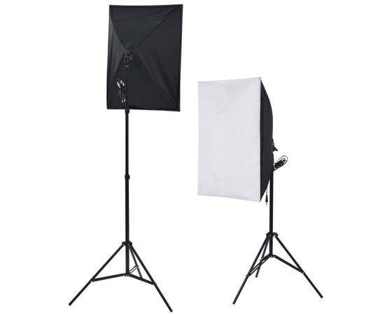 Set studio foto cu lumini softbox, fundal și reflector, 2 image