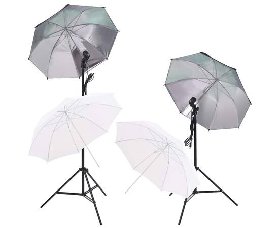 Set studio foto cu lumini softbox, umbrele, fundal și reflector, 2 image
