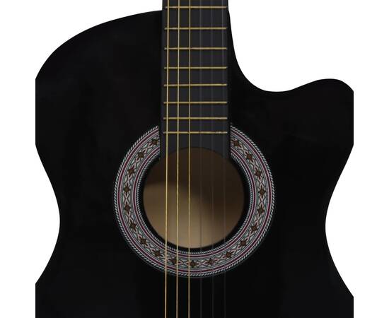 Chitară acustică occidentală decupată, cu 6 corzi, 38", negru, 5 image