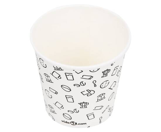 Pahare de cafea de hârtie, 100 buc., alb și negru, 120 ml, 5 image