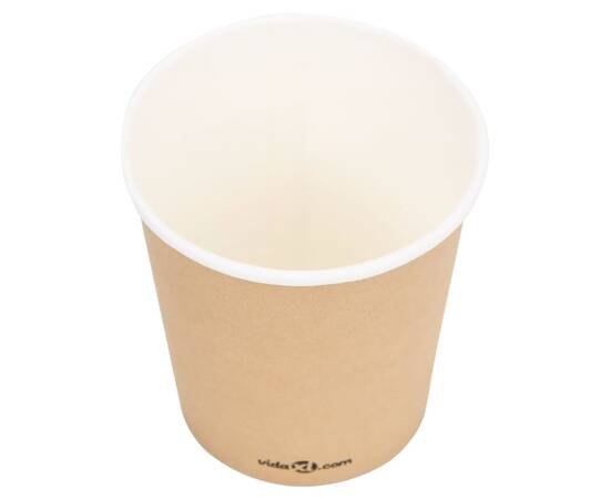 Pahare de cafea de hârtie, 100 buc., maro, 200 ml, 5 image