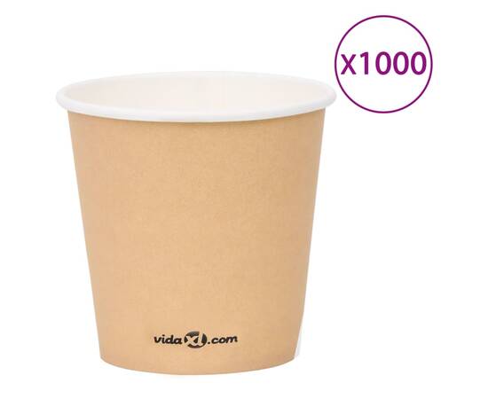 Pahare de cafea de hârtie, 1000 buc., maro, 120 ml