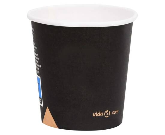 Pahare de cafea de hârtie, 1000 buc., negru, 120 ml, 3 image
