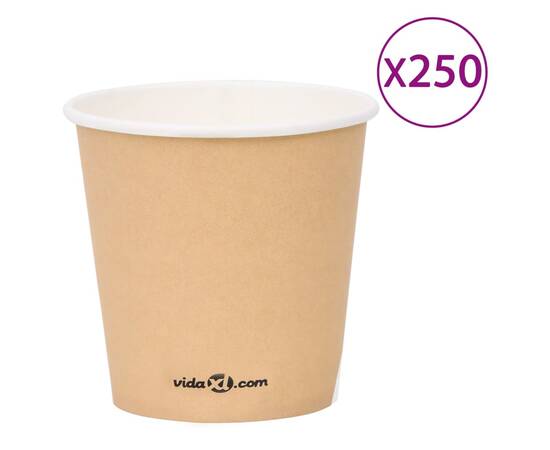 Pahare de cafea de hârtie, 250 buc., maro, 120 ml
