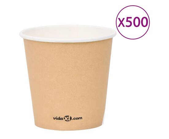 Pahare de cafea de hârtie, 500 buc., maro, 120 ml