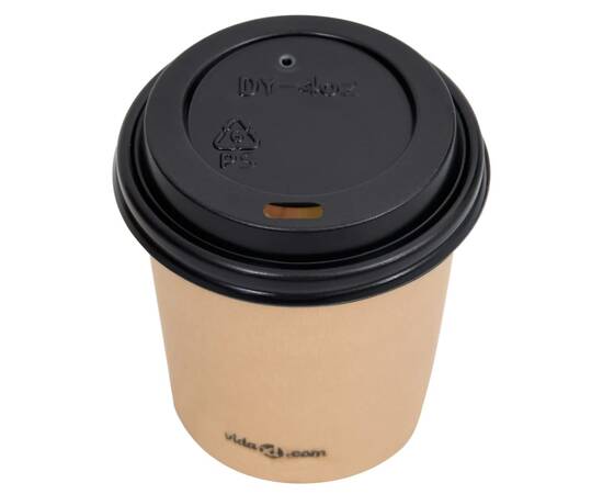Pahare de cafea de hârtie cu capace, 1000 buc., maro, 120 ml, 5 image