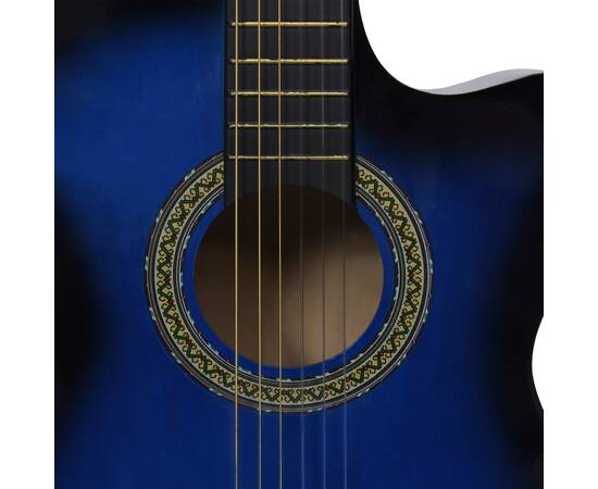 Chitară acustică occidentală cu egalizator, cu 6 corzi albastru, 5 image