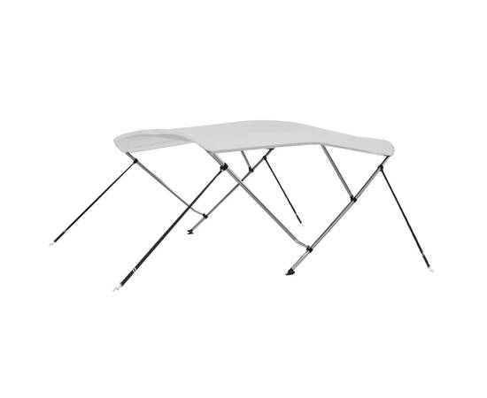 Parasolar barcă bimini cu 3 arcuri, alb, 183x160x137 cm