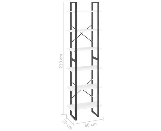 Rafturi de depozitare, 2 buc., alb, 60x30x210 cm, pal, 8 image