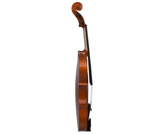 Set complet vioară cu arcuș și suport bărbie, lemn închis 4/4, 5 image