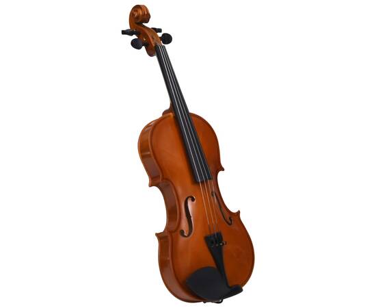 Set complet vioară cu arcuș și suport bărbie, lemn închis 4/4, 3 image