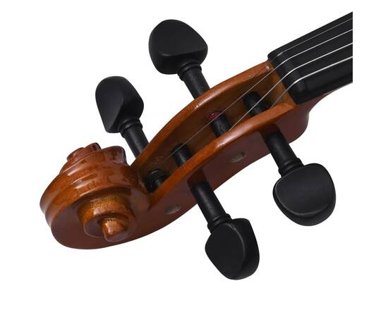 Set complet vioară cu arcuș și suport bărbie, lemn închis 4/4, 6 image