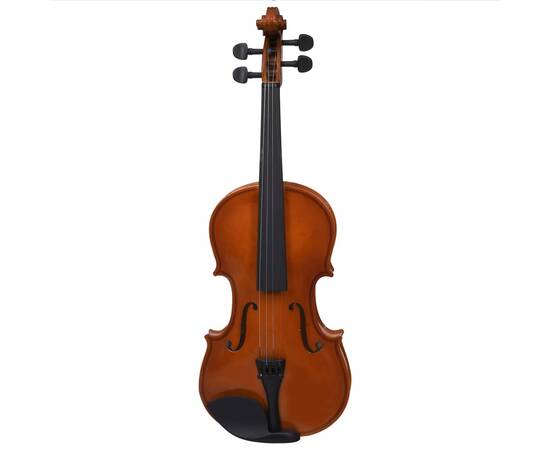Set complet vioară cu arcuș și suport bărbie, lemn închis 4/4, 4 image