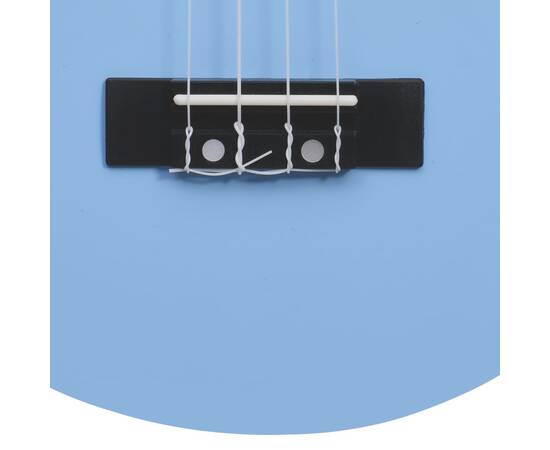 Set de ukulele soprano, pentru copii, cu husă, bleu, 23", 10 image