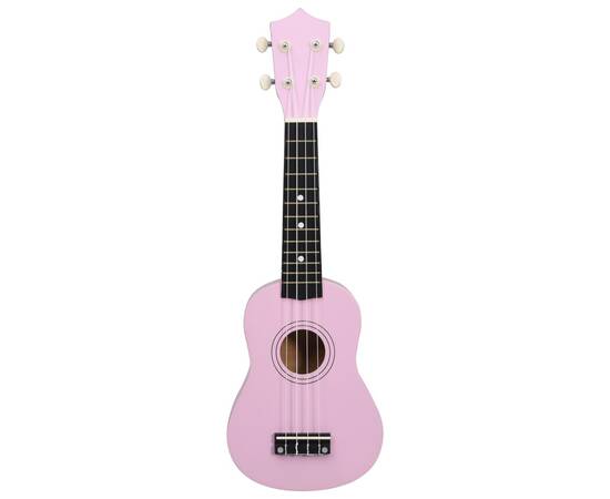 Set de ukulele soprano, pentru copii, cu husă, roz, 21", 6 image