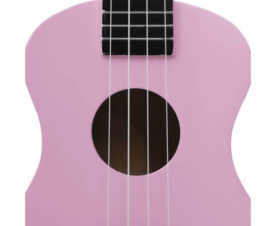 Set de ukulele soprano, pentru copii, cu husă, roz, 23", 10 image