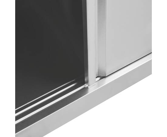 Masă de lucru cu uși glisante 100x50x(95-97)cm oțel inoxidabil, 6 image