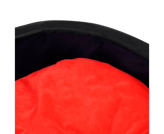 Pat pentru câini, negru/roșu, 99x89x21 cm, pluș/piele ecologică, 7 image