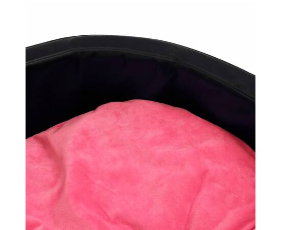 Pat pentru câini, negru/roz, 99x89x21 cm, pluș/piele ecologică, 6 image