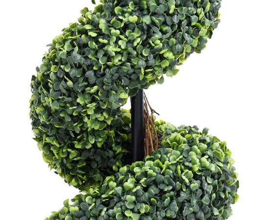Plantă artificială de cimișir cu ghiveci, verde, 117cm, spirală, 3 image