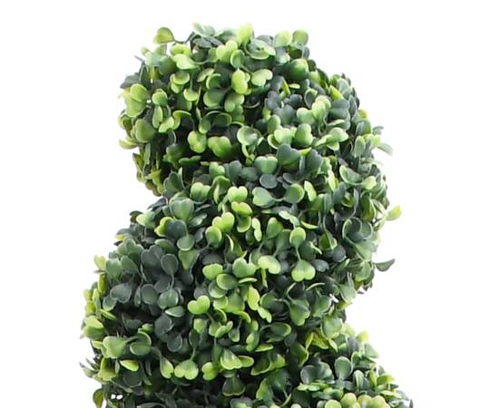 Plantă artificială de cimișir cu ghiveci, verde, 117cm, spirală, 2 image
