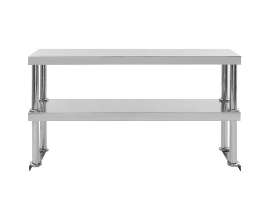 Raft masă de lucru cu 2 niveluri, 120x30x65 cm, oțel inoxidabil, 3 image