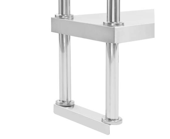 Raft masă de lucru cu 2 niveluri, 120x30x65 cm, oțel inoxidabil, 6 image